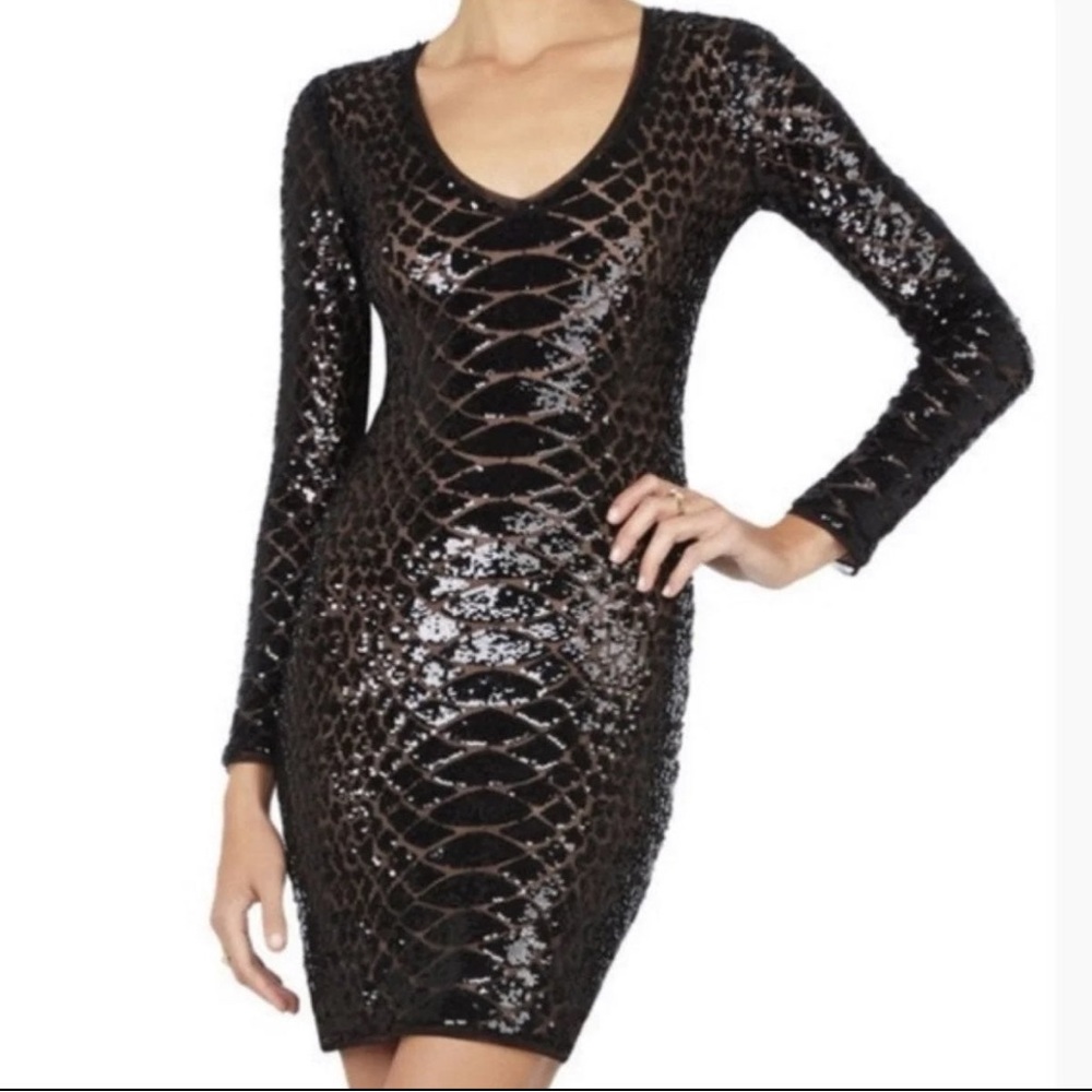 BCBG Maxazria Black Sequin Dress